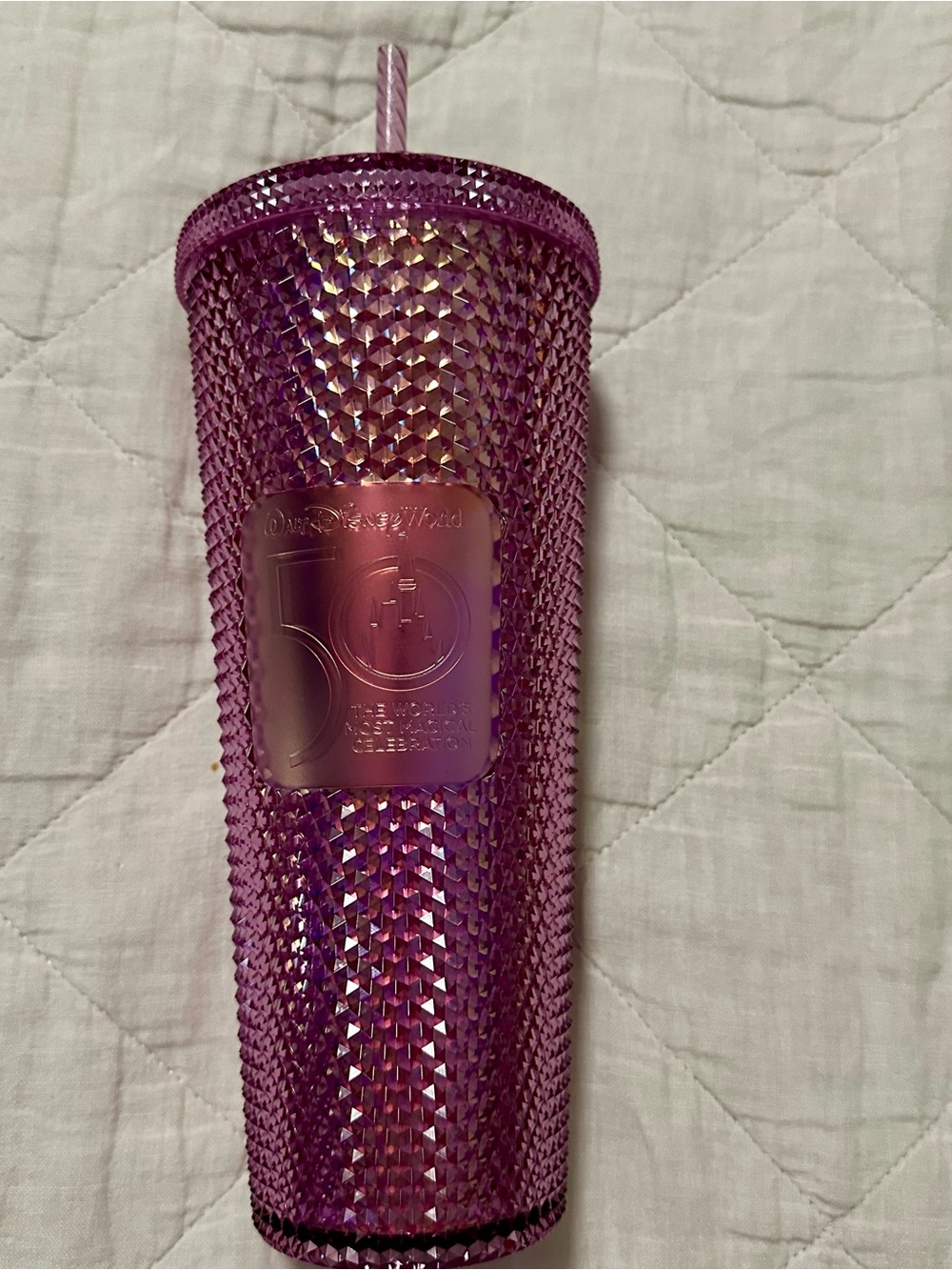 Walt Disney World Starbucks Iridescent Pink Studded Tumbler